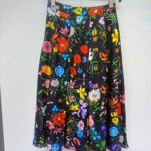 Floral Black Skirt